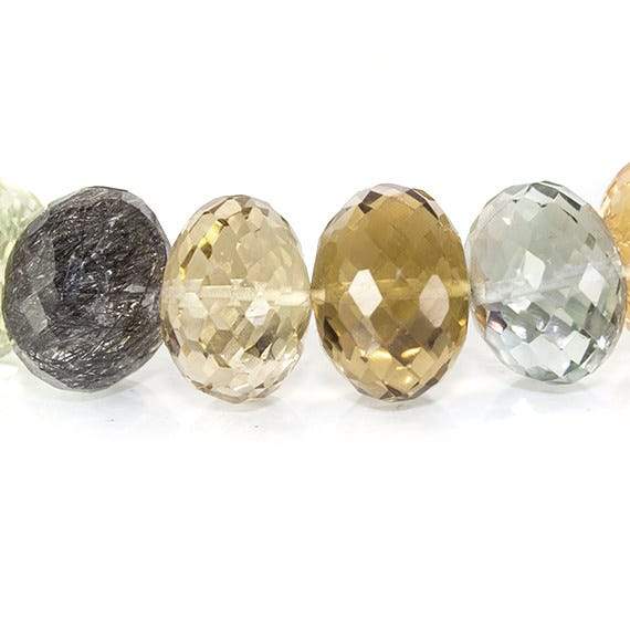 13-14mm Multi Gemstone Faceted Rondelle Beads 16 inches 42 pcs AAA Grade (ONLINE ORDER ONLY)