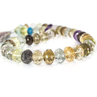 13-14mm Multi Gemstone Faceted Rondelle Beads 16 inches 42 pcs AAA Grade (ONLINE ORDER ONLY)