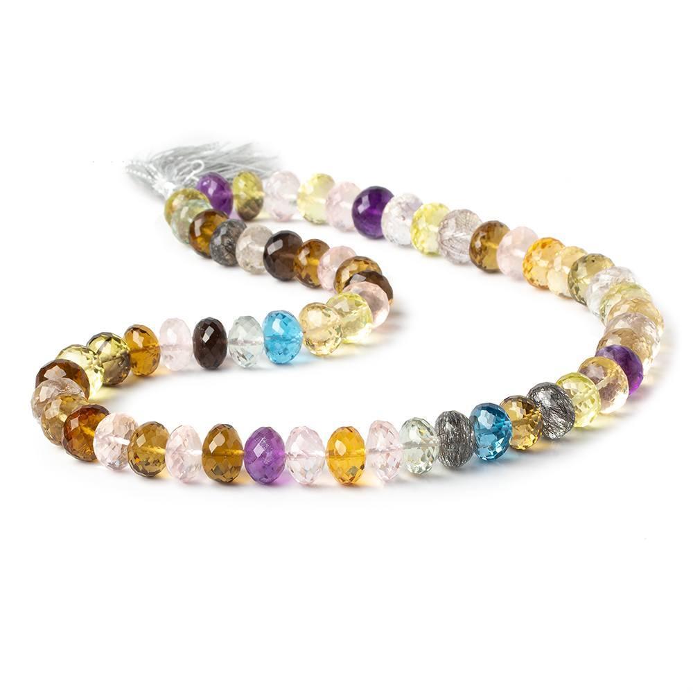 13-14mm Multi Gemstone Faceted Rondelle Beads 16 inches 42 pcs AAA Grade (ONLINE ORDER ONLY)