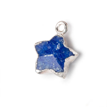 13-14mm Silver Leafed Lapis Lazuli Faceted Star Focal Pendant 1 piece (ONLINE ORDER ONLY)