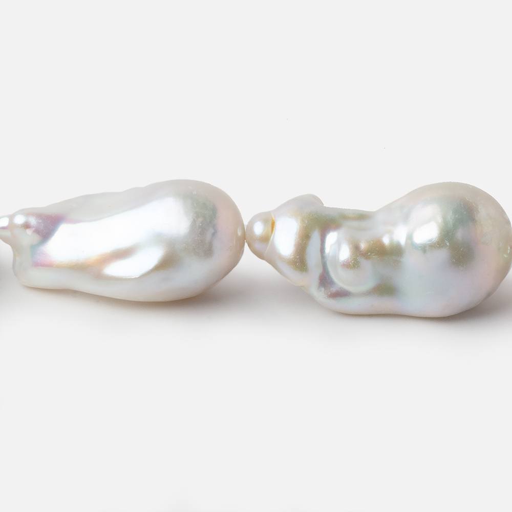 13--14mm White Ultra Baroque Freshwater Pearls 17 inch 17 pieces AA 0.8mm drill hole (ONLINE ORDER ONLY)