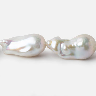 13--14mm White Ultra Baroque Freshwater Pearls 17 inch 17 pieces AA 0.8mm drill hole (ONLINE ORDER ONLY)