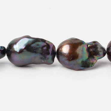 13-15.5mm Peacock Ultra Baroque Freshwater Pearls 16.5 inch 16 pcs .8mm drill hole AAA (ONLINE ORDER ONLY)
