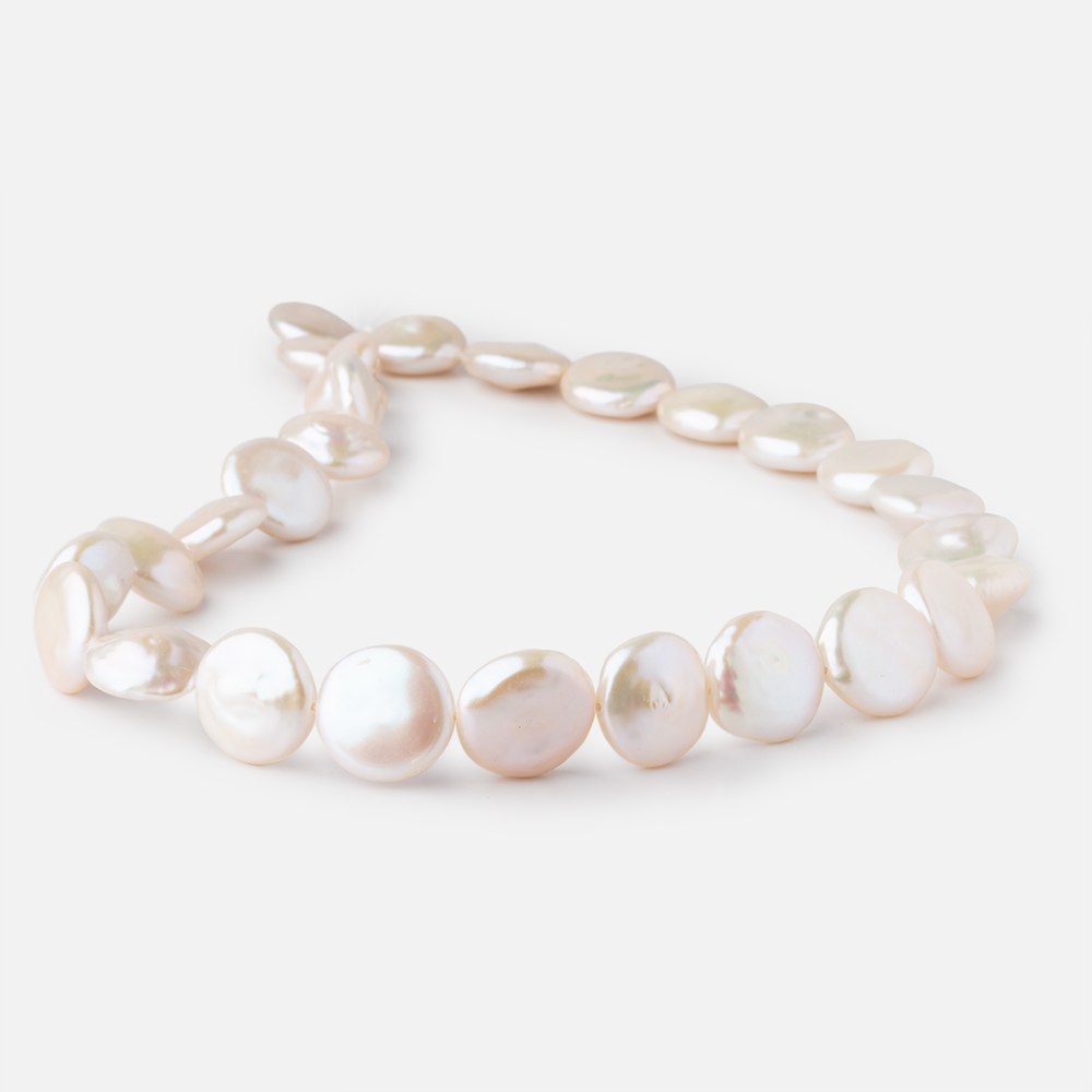 13-15mm Creamy White Coin Freshwater Pearls 15.5 inch 27 pieces (ONLINE ORDER ONLY)