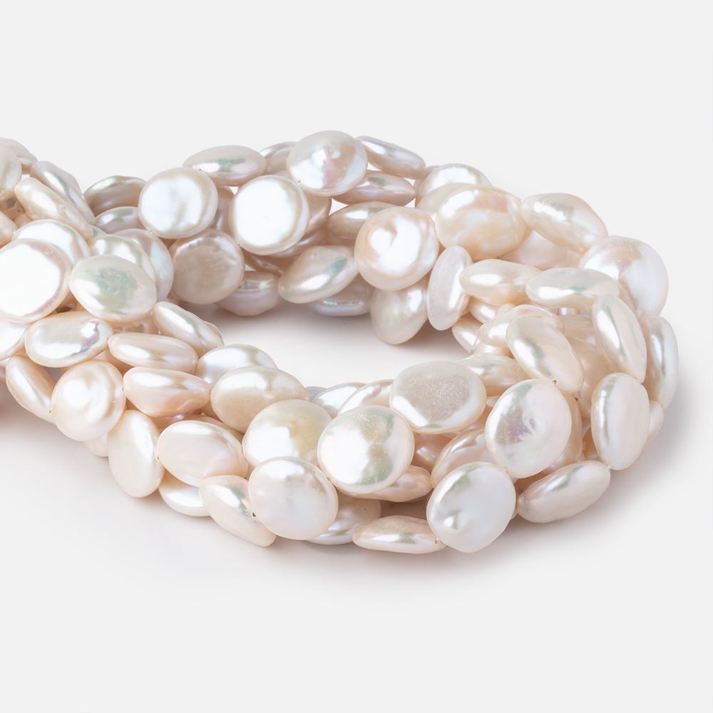 13-15mm Creamy White Coin Freshwater Pearls 15.5 inch 27 pieces (ONLINE ORDER ONLY)