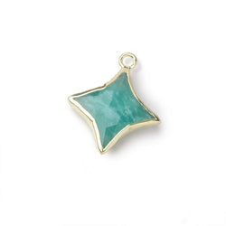 13-15mm Gold Leafed Amazonite 4 Point Star Focal Pendant 1 piece (ONLINE ORDER ONLY)