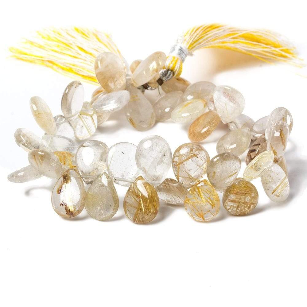 13-15mm Golden Rutilated Quartz Plain Pear Beads, A Grade 8 inch 42 pieces (ONLINE ORDER ONLY)