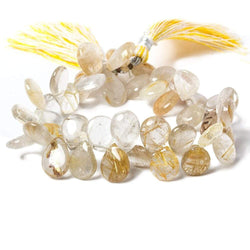 13-15mm Golden Rutilated Quartz Plain Pear Beads, A Grade 8 inch 42 pieces (ONLINE ORDER ONLY)