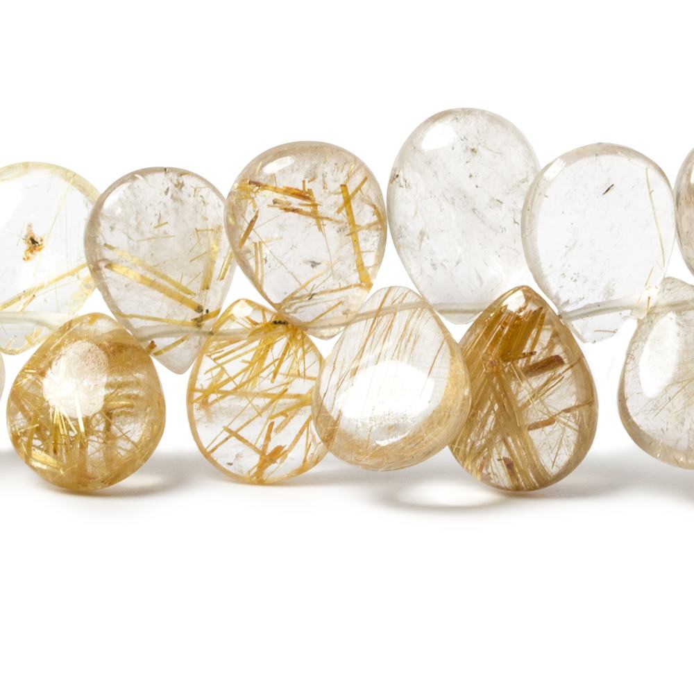 13-15mm Golden Rutilated Quartz Plain Pear Beads, A Grade 8 inch 42 pieces (ONLINE ORDER ONLY)