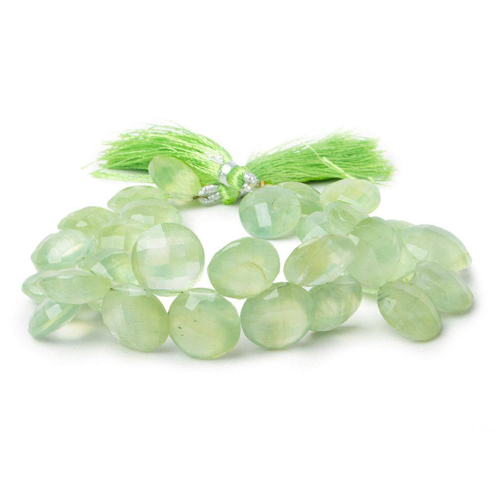 13-15mm Prehnite Top Drilled Faceted Coin Beads 8 inch 30 pieces (ONLINE ORDER ONLY)