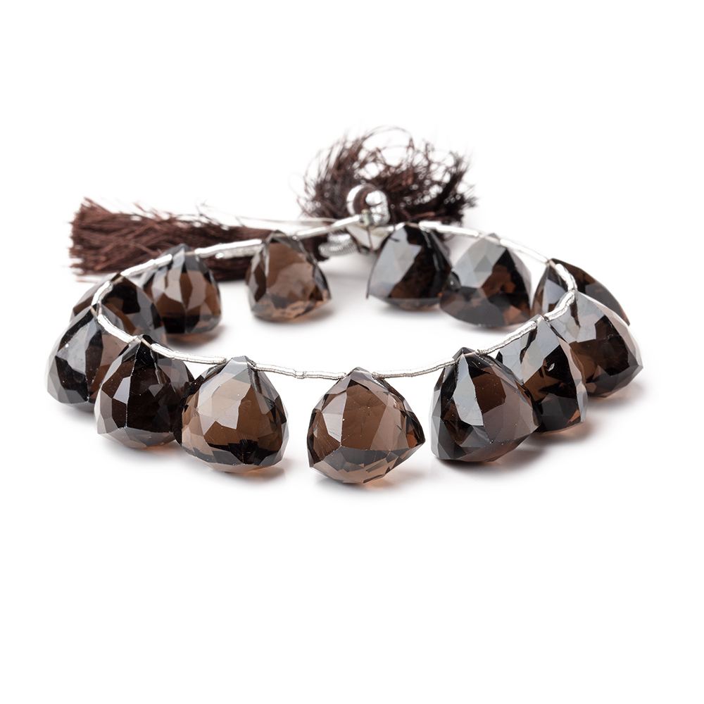 13-15mm Smoky Quartz Faceted Trillions 7.5 inch 13 Beads (ONLINE ORDER ONLY)