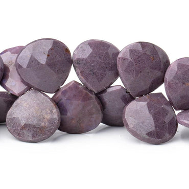 13-15mm Turkish Purple Jade Faceted Heart Beads 6.5 inch (ONLINE ORDER ONLY)