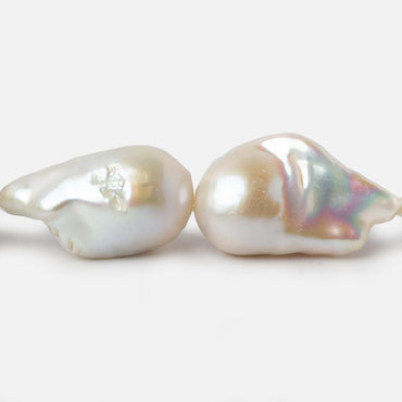 13-15mm White Ultra Baroque Freshwater Pearls 16.5 inch 17 pieces AA 0.8mm drill hole (ONLINE ORDER ONLY)
