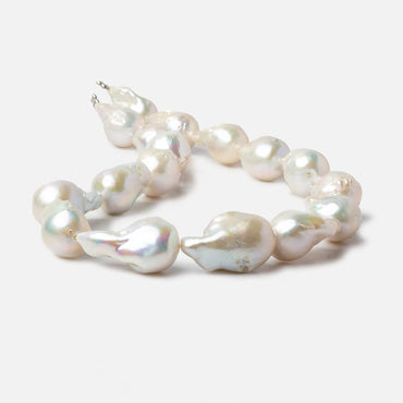 13-15mm White Ultra Baroque Freshwater Pearls 16.5 inch 17 pieces AA 0.8mm drill hole (ONLINE ORDER ONLY)