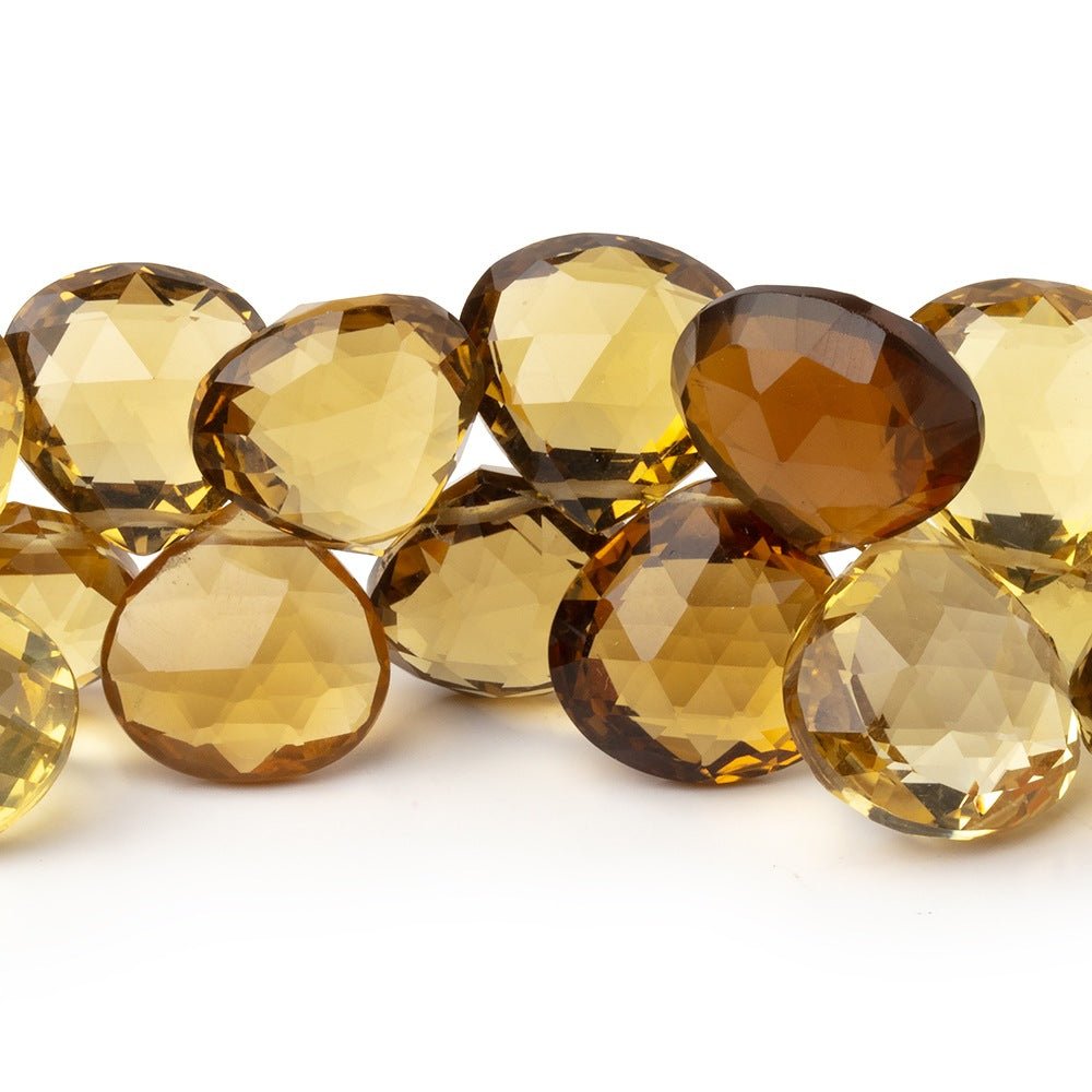 13-16.5mm Multi Quartz Faceted Heart Beads 8 inch 36 pieces (ONLINE ORDER ONLY)