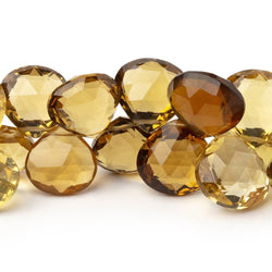 13-16.5mm Multi Quartz Faceted Heart Beads 8 inch 36 pieces (ONLINE ORDER ONLY)