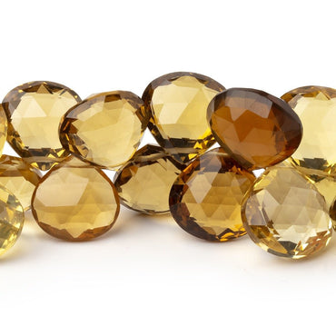 13-16.5mm Multi Quartz Faceted Heart Beads 8 inch 36 pieces (ONLINE ORDER ONLY)