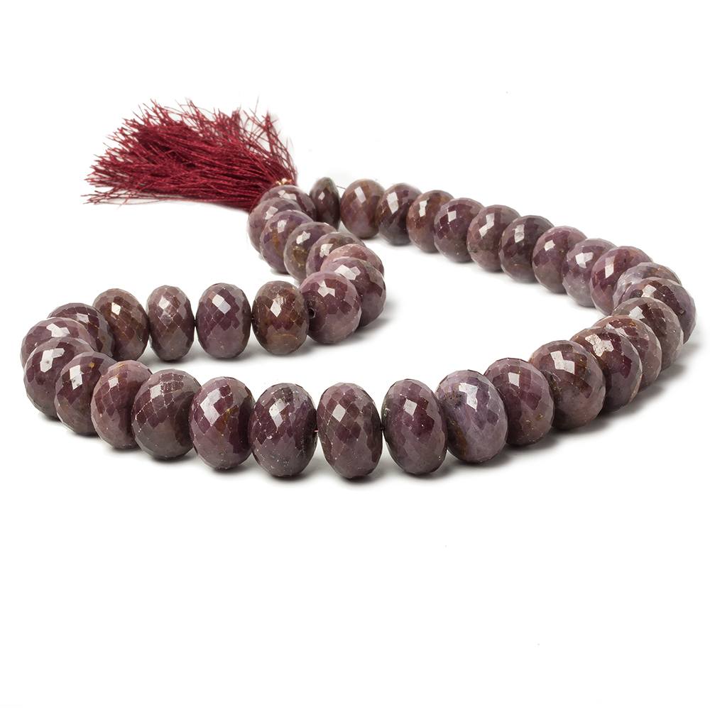 12-21mm Ruby faceted rondelle beads 16 inch 34 pieces (ONLINE ORDER ONLY)