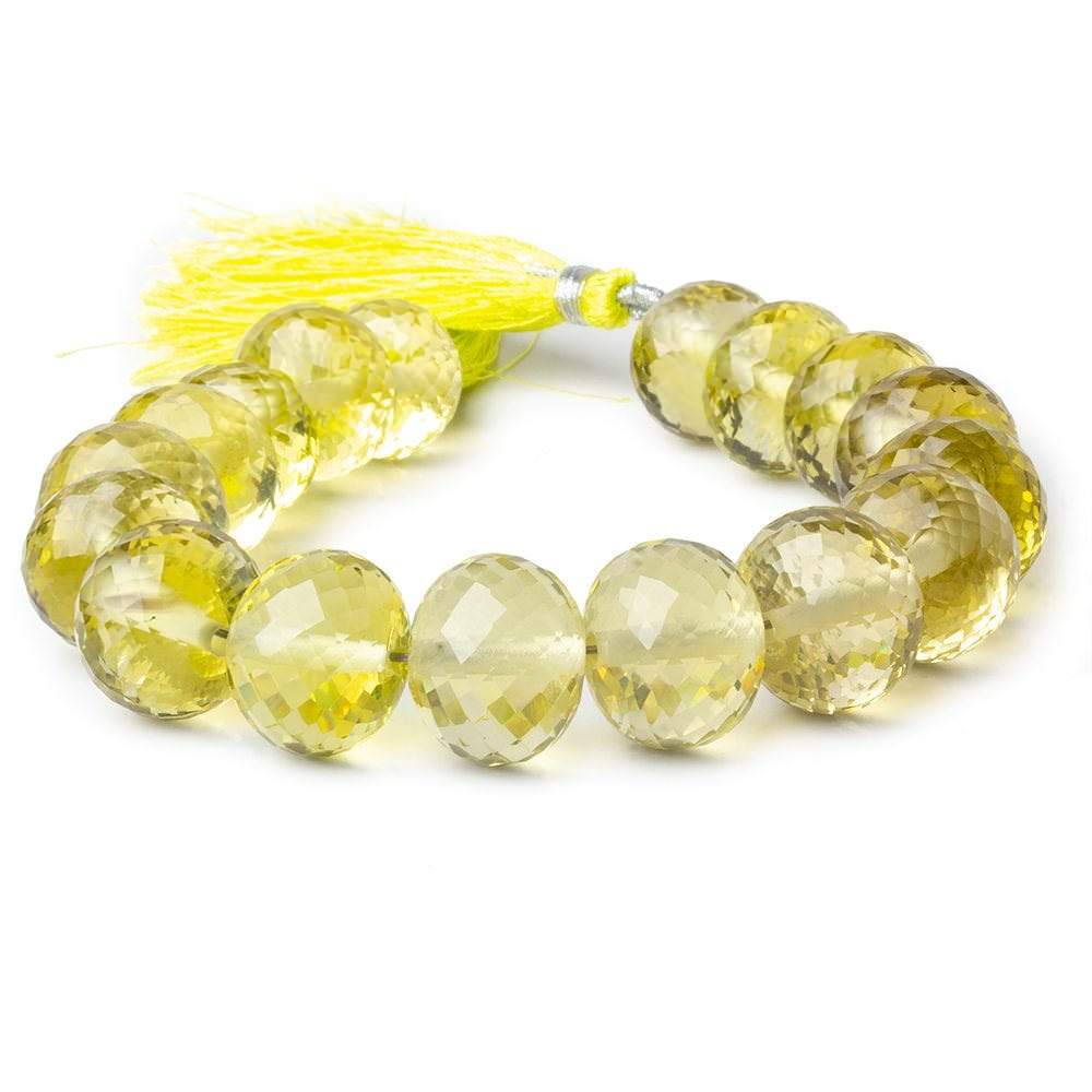 13-16mm Lemon Quartz 2.5mm large hole faceted rondelles 8 inch 17 beads AAA (ONLINE ORDER ONLY)