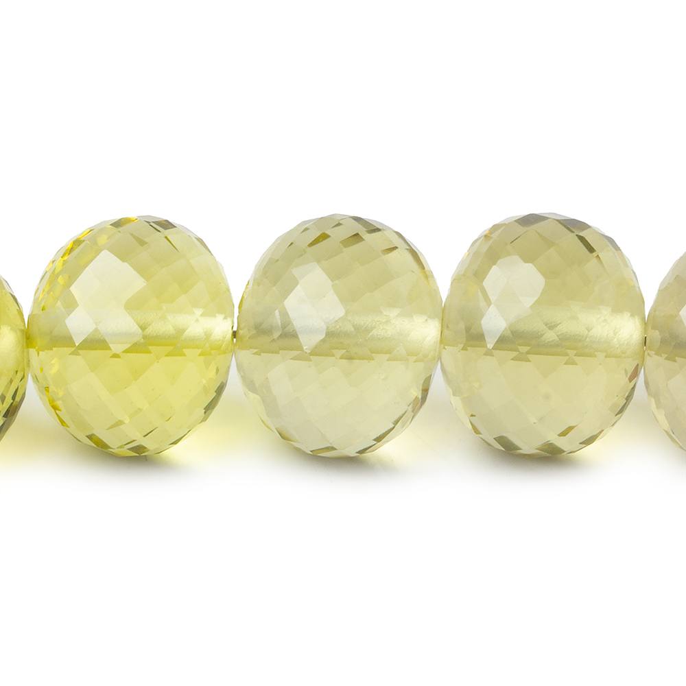 13-16mm Lemon Quartz 2.5mm large hole faceted rondelles 8 inch 17 beads AAA (ONLINE ORDER ONLY)