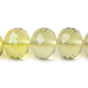 13-16mm Lemon Quartz 2.5mm large hole faceted rondelles 8 inch 17 beads AAA (ONLINE ORDER ONLY)