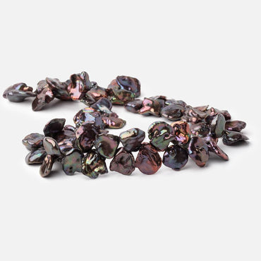 13-16mm Peacock Top Drill Keshi Freshwater Pearls 16 inch 54 Beads (ONLINE ORDER ONLY)