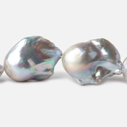 13-16mm Silver Ultra Baroque Freshwater Pearls 16 inch 16 pcs .8mm drill hole AAA (ONLINE ORDER ONLY)