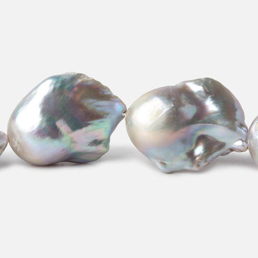 13-16mm Silver Ultra Baroque Freshwater Pearls 16 inch 16 pcs .8mm drill hole AAA (ONLINE ORDER ONLY)