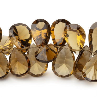 13-17mm Whiskey Quartz Concave Faceted Pear 7.5 inch 49 Beads AAA (ONLINE ORDER ONLY)