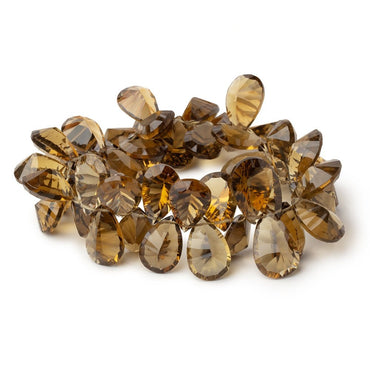13-17mm Whiskey Quartz Concave Faceted Pear 7.5 inch 49 Beads AAA (ONLINE ORDER ONLY)