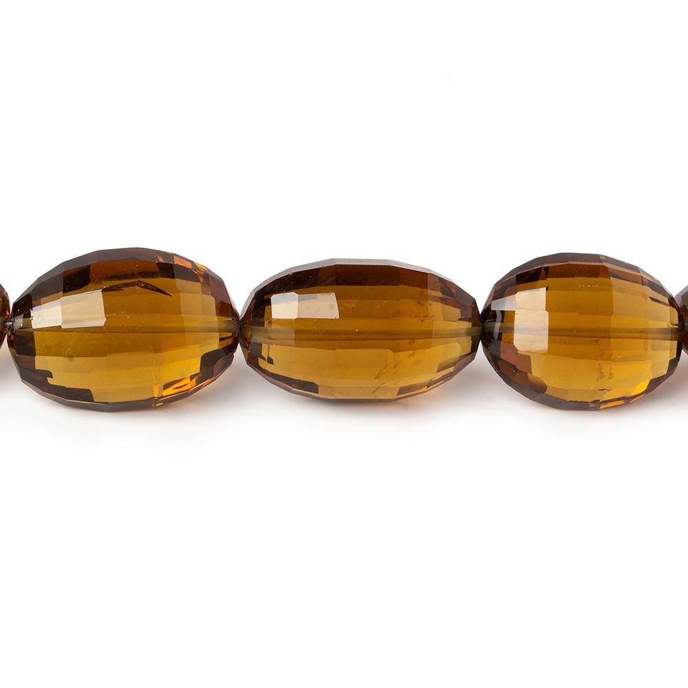 13-18mm Whiskey Quartz Checkerboard Faceted Oval Beads 8 inch 13 pieces (ONLINE ORDER ONLY)