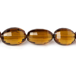13-18mm Whiskey Quartz Checkerboard Faceted Oval Beads 8 inch 13 pieces (ONLINE ORDER ONLY)