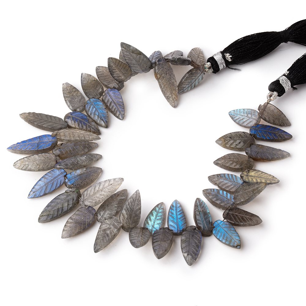13-19mm Labradorite Carved Leaf Beads 7 inch 39 pieces AA (ONLINE ORDER ONLY)