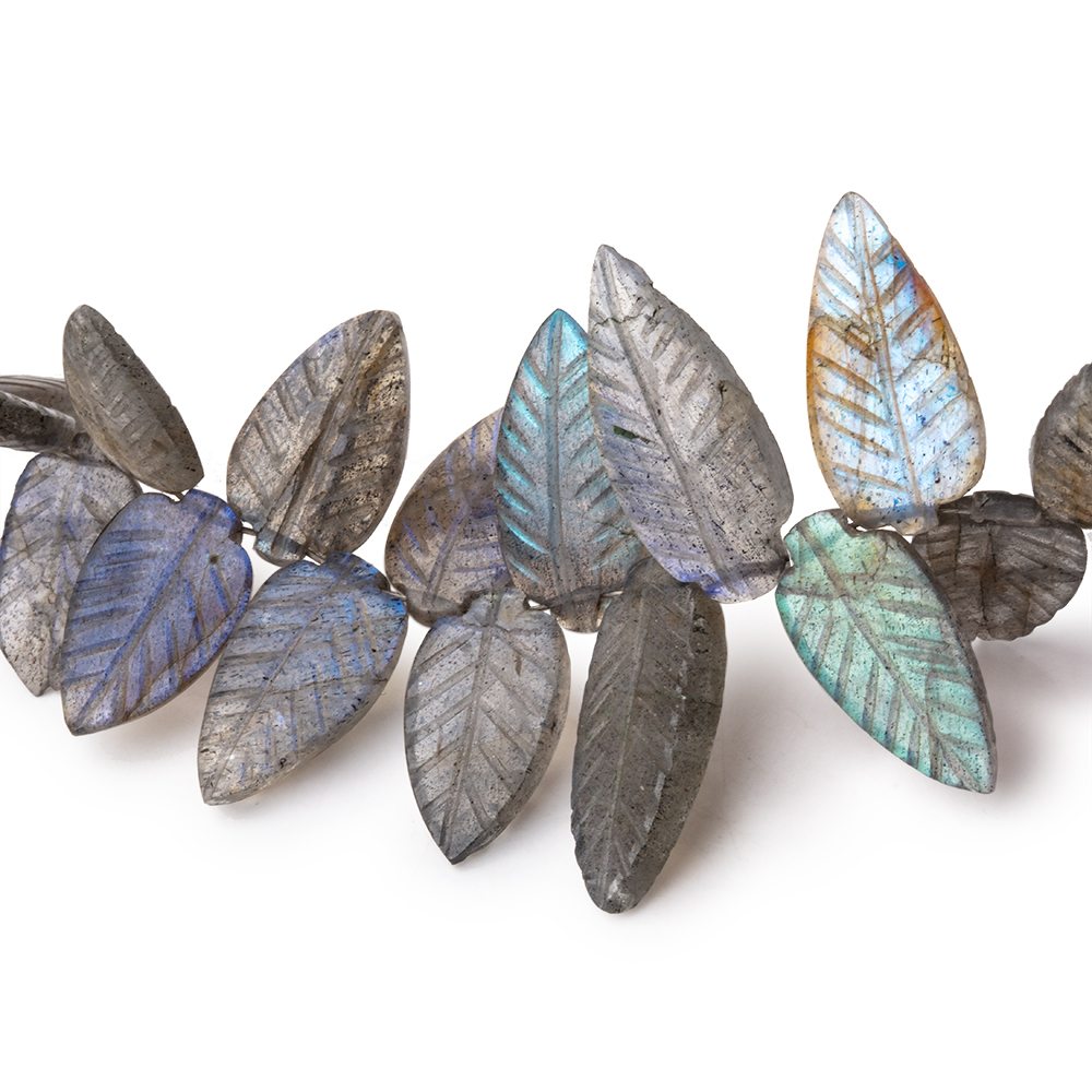 13-19mm Labradorite Carved Leaf Beads 7 inch 39 pieces AA (ONLINE ORDER ONLY)