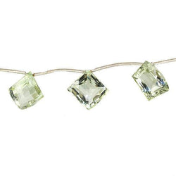 13-19mm Prasiolite Faceted Multiple Shape Pavilion Facet Beads 7 pieces (ONLINE ORDER ONLY)