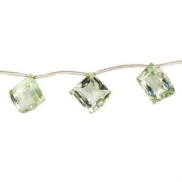 13-19mm Prasiolite Faceted Multiple Shape Pavilion Facet Beads 7 pieces (ONLINE ORDER ONLY)