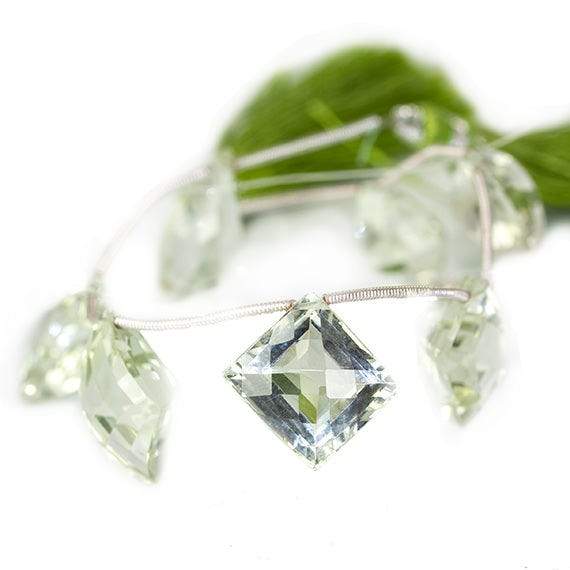 13-19mm Prasiolite Faceted Multiple Shape Pavilion Facet Beads 7 pieces (ONLINE ORDER ONLY)