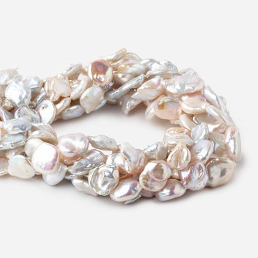 13-19mm Tri Color Straight Drilled Keshi Freshwater Pearls 16 inch 23 pieces (ONLINE ORDER ONLY)