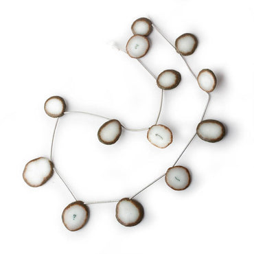 13-20mm Chlorite Solar Quartz Top Drilled Slice with Chlorite Edge 18 inch 13 pieces (ONLINE ORDER ONLY)