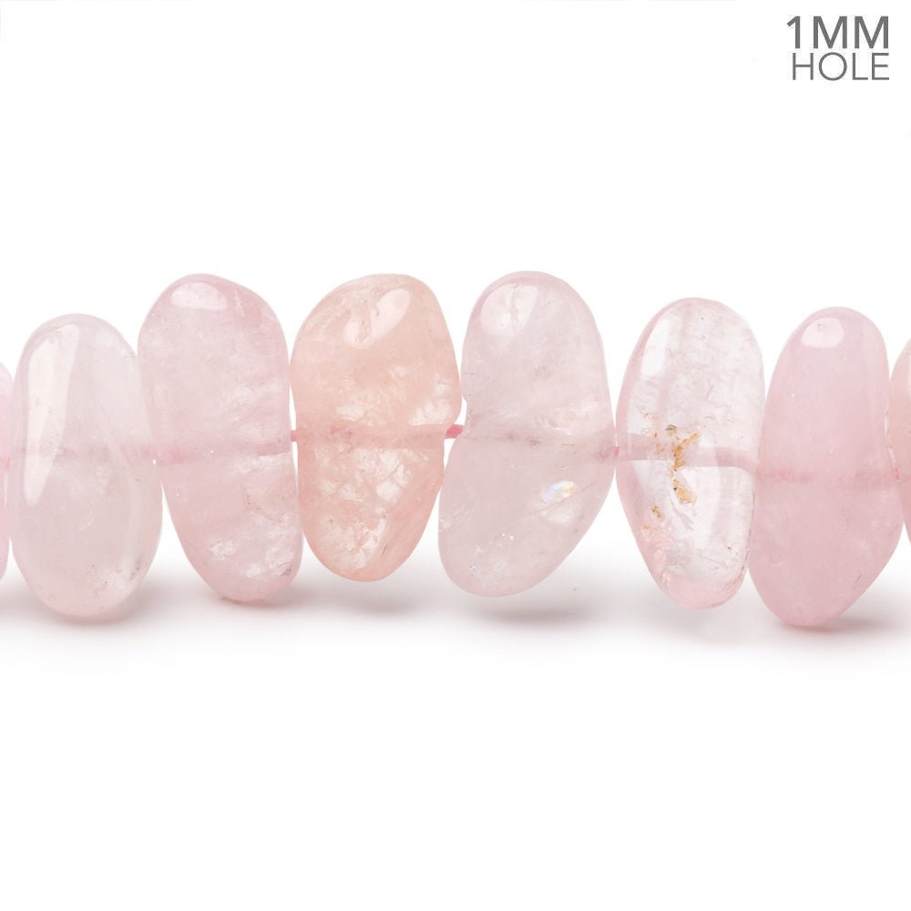 13-20mm Morganite Plain Nugget 15.5 inch 35 Beads 1mm Drill Hole (ONLINE ORDER ONLY)