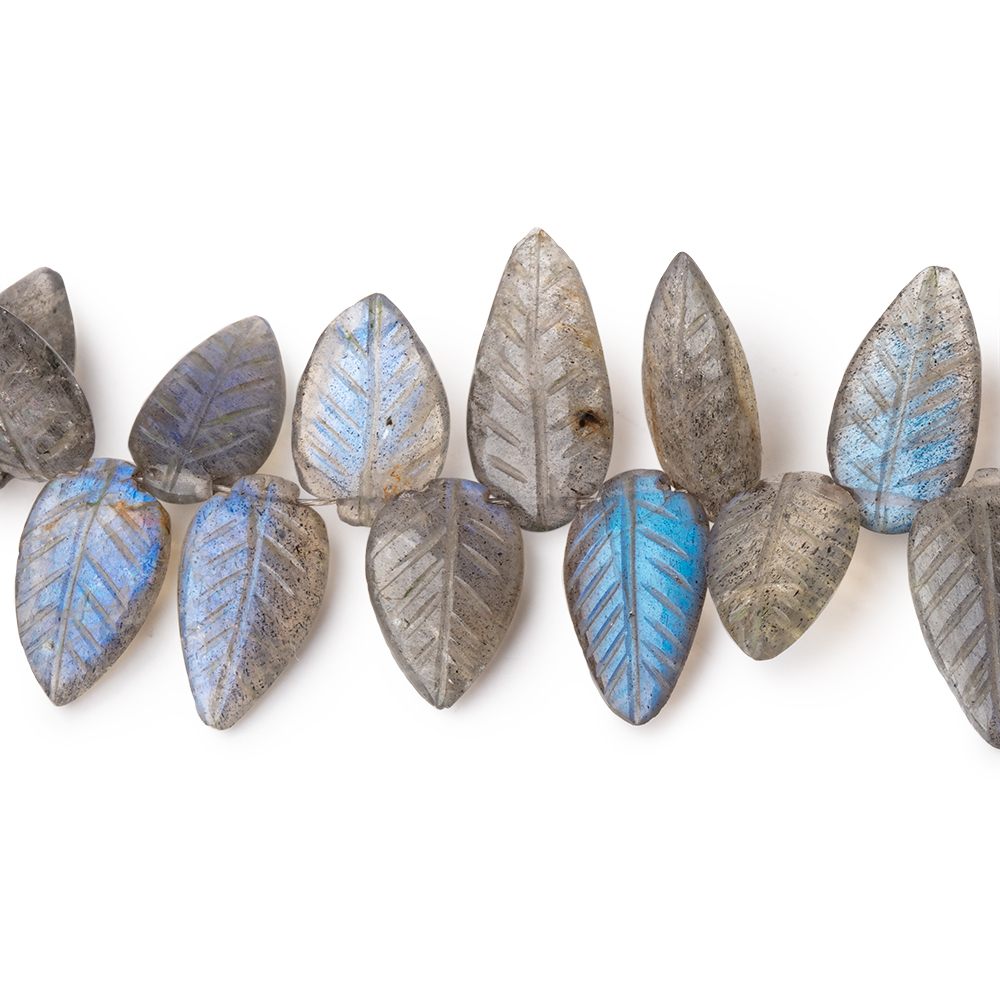 13-21mm Labradorite Carved Leaf Beads 6.5 inch 34 pieces AA (ONLINE ORDER ONLY)