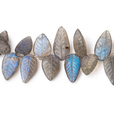 13-21mm Labradorite Carved Leaf Beads 6.5 inch 34 pieces AA (ONLINE ORDER ONLY)