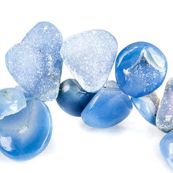 13 - 23mm Santorini Blue Agate Petite Drusy Free Form Beads 33 pieces (ONLINE ORDER ONLY)