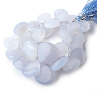 13-23mm Turkish Blue Chalcedony Heart Beads 8 inch 34 pieces (ONLINE ORDER ONLY)