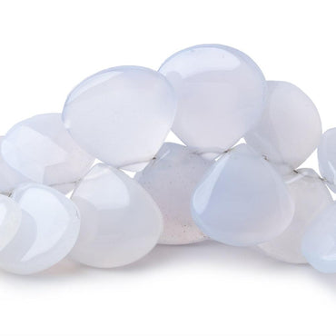 13-23mm Turkish Blue Chalcedony Heart Beads 8 inch 34 pieces (ONLINE ORDER ONLY)