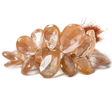 13-29mm Rutilated Quartz Beads Pear Briolette 8.5 inch 41 pieces (ONLINE ORDER ONLY)