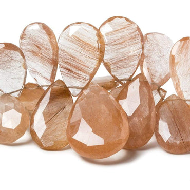 13-29mm Rutilated Quartz Beads Pear Briolette 8.5 inch 41 pieces (ONLINE ORDER ONLY)