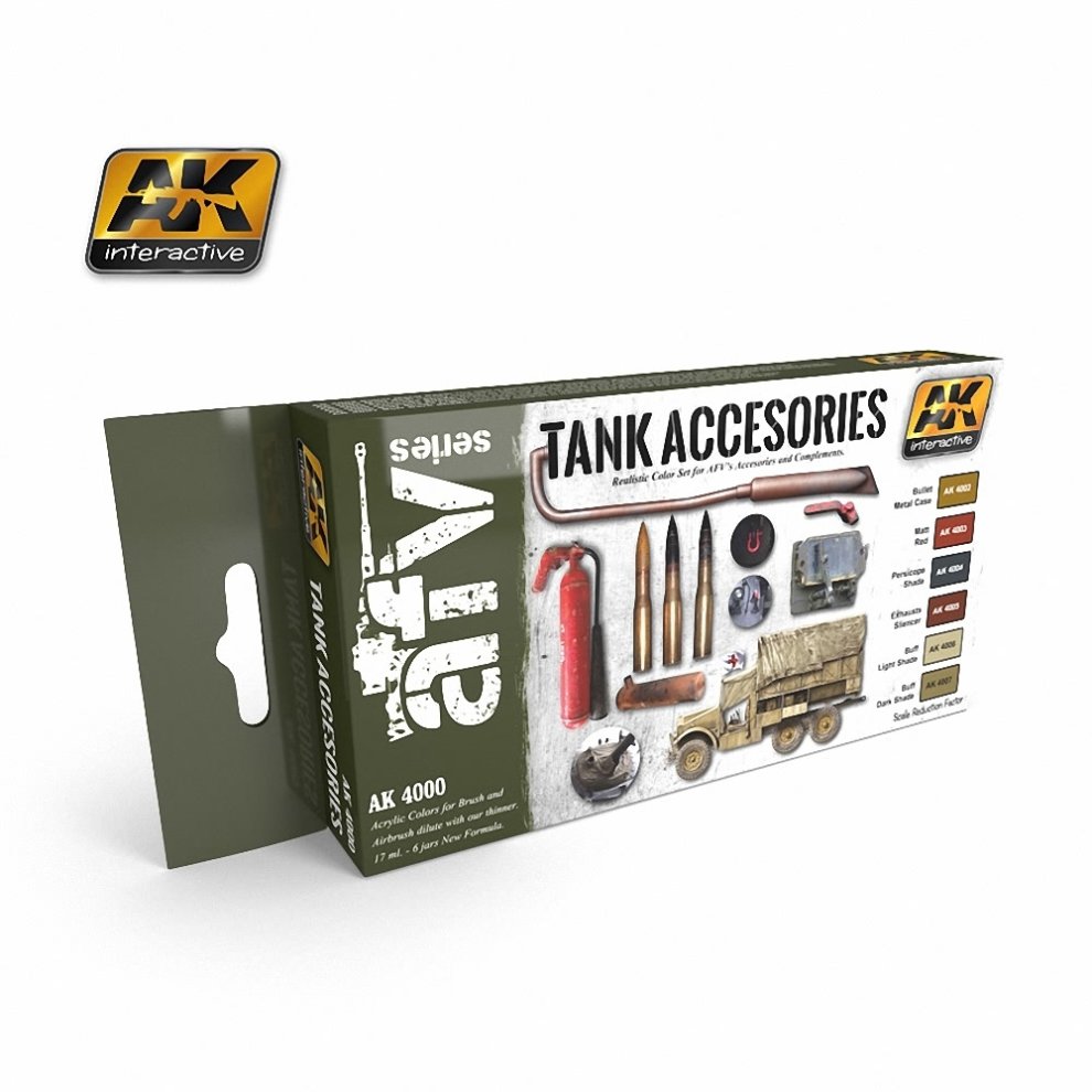 AK Interactive: Tank Accessories Colors Set (ONLINE ORDER ONLY)