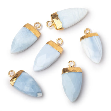 20x10mm Gold Leafed Owyhee Blue Opal faceted Point Pendant 1 piece (ONLINE ORDER ONLY)