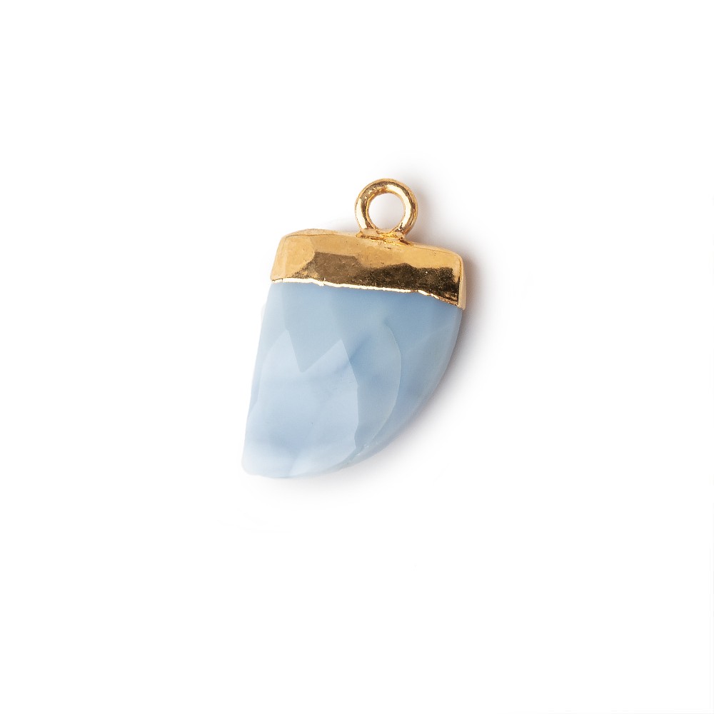 14x10mm Gold Leafed Owyhee Blue Opal Horn Pendants 1 piece (ONLINE ORDER ONLY)